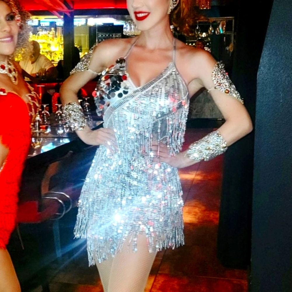 Silver Fringe Dance Dress